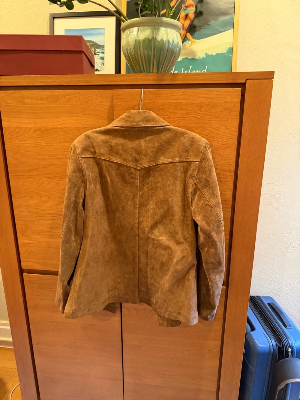Esprit Suede Leather Jacket in Tan Brown - Picture 2 of 4